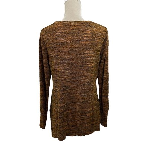 Logo by Lori Goldstein Sweater Women’s Small Orange Cotton Cashmere V Neck Top - Picture 3 of 9